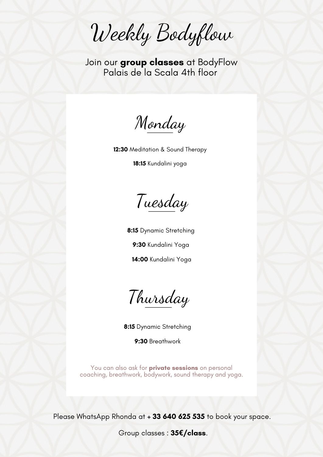 Pink White Floral Weekly Planner Bodyflow